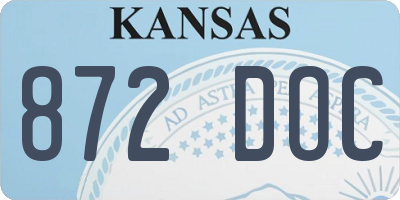 KS license plate 872DOC