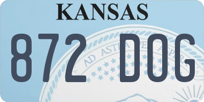KS license plate 872DOG