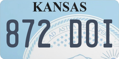 KS license plate 872DOI