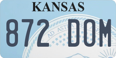 KS license plate 872DOM