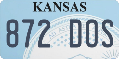 KS license plate 872DOS