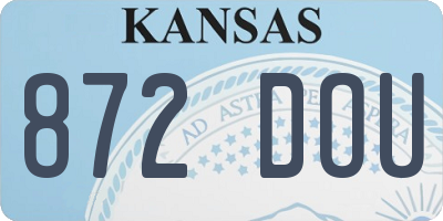 KS license plate 872DOU