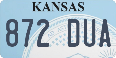 KS license plate 872DUA