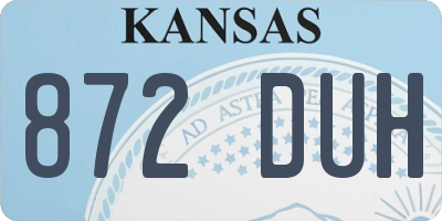KS license plate 872DUH
