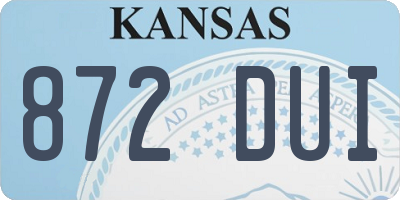 KS license plate 872DUI