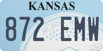 KS license plate 872EMW