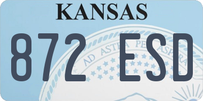 KS license plate 872ESD