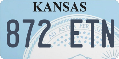 KS license plate 872ETN