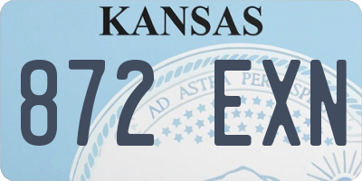 KS license plate 872EXN