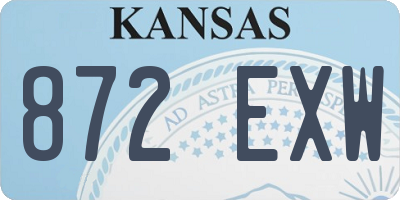 KS license plate 872EXW