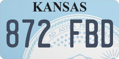 KS license plate 872FBD