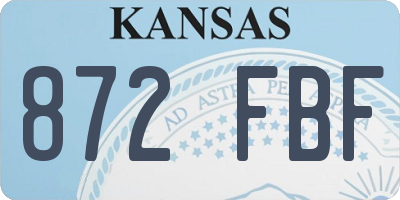 KS license plate 872FBF