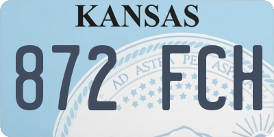 KS license plate 872FCH