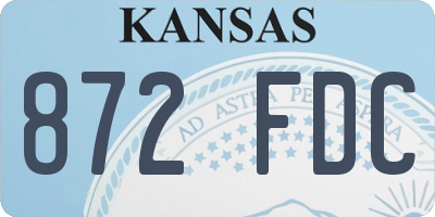 KS license plate 872FDC