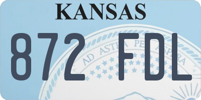 KS license plate 872FDL
