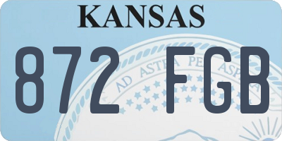 KS license plate 872FGB