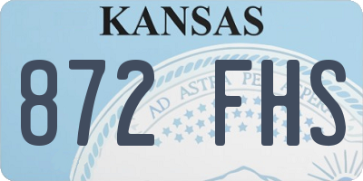 KS license plate 872FHS