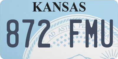 KS license plate 872FMU
