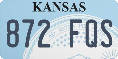 KS license plate 872FQS