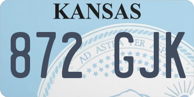 KS license plate 872GJK