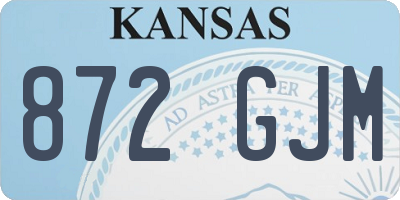 KS license plate 872GJM