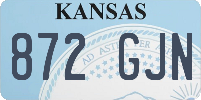 KS license plate 872GJN