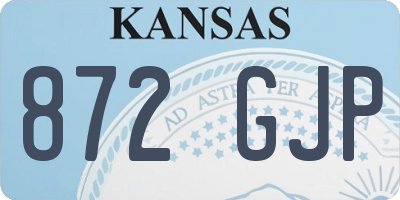 KS license plate 872GJP