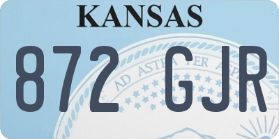 KS license plate 872GJR