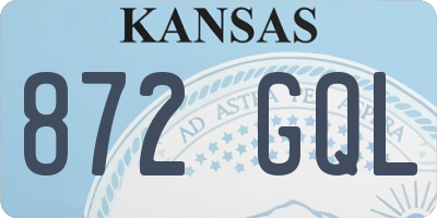 KS license plate 872GQL