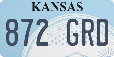 KS license plate 872GRD