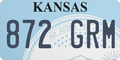 KS license plate 872GRM
