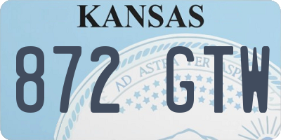 KS license plate 872GTW