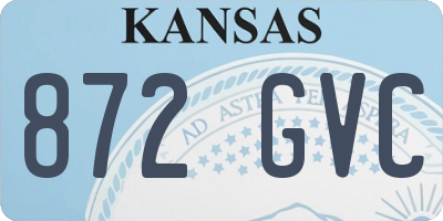 KS license plate 872GVC