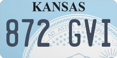 KS license plate 872GVI