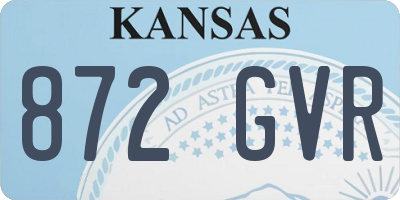 KS license plate 872GVR