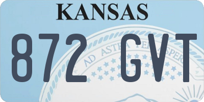 KS license plate 872GVT