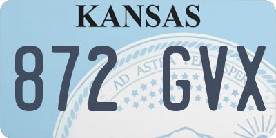 KS license plate 872GVX