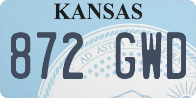 KS license plate 872GWD