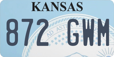 KS license plate 872GWM