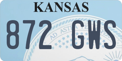 KS license plate 872GWS