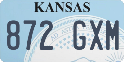 KS license plate 872GXM