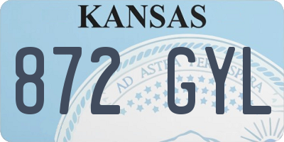 KS license plate 872GYL