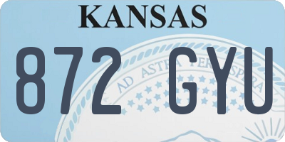 KS license plate 872GYU