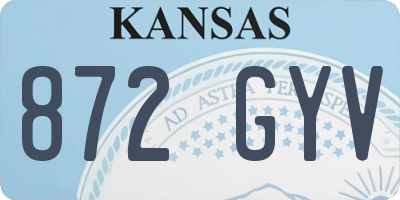 KS license plate 872GYV