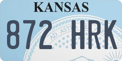 KS license plate 872HRK