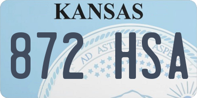 KS license plate 872HSA