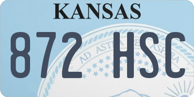 KS license plate 872HSC