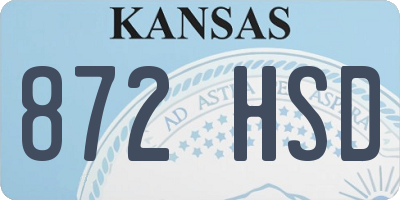 KS license plate 872HSD