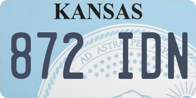 KS license plate 872IDN