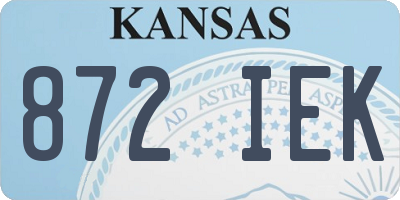 KS license plate 872IEK